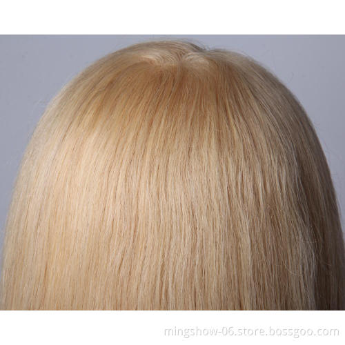 Hairdressing practice training head mannequin of natural hair